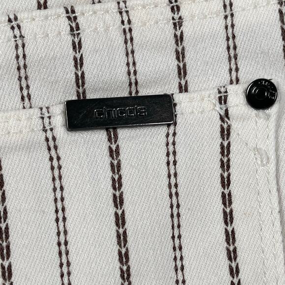 Chico's Jeans Womens 4R / US 20 So Slimming Textured Stripe Girlfriend Ankle - Picture 5 of 16